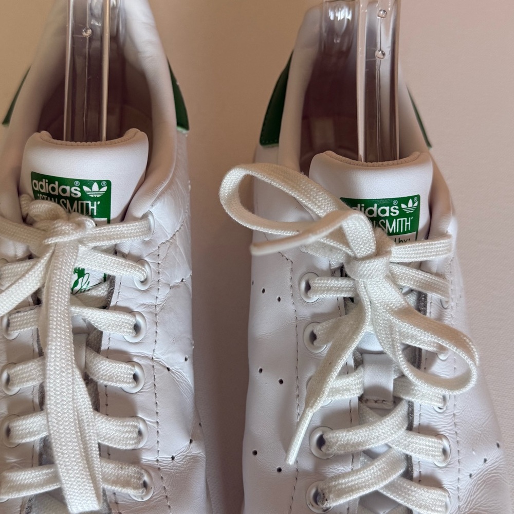 Adidas‎ Stan Smith White Green Leather Sneakers Classic Tennis Shoes 9 - Picture 4 of 10